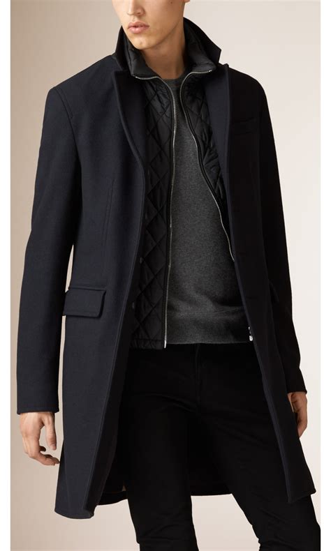 Burberry long wool jacket men